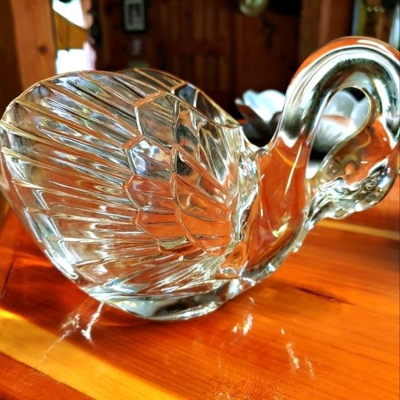 Other - Glass Swan Candy Dish Planter Bowl Collections France 24% Lead  #CristalDArques